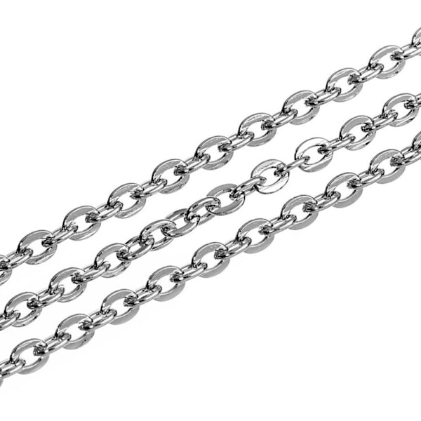 10 Yards Öppen Länk DIY Stål Kabel Tillverkning Smyckeskedja 2.5mm