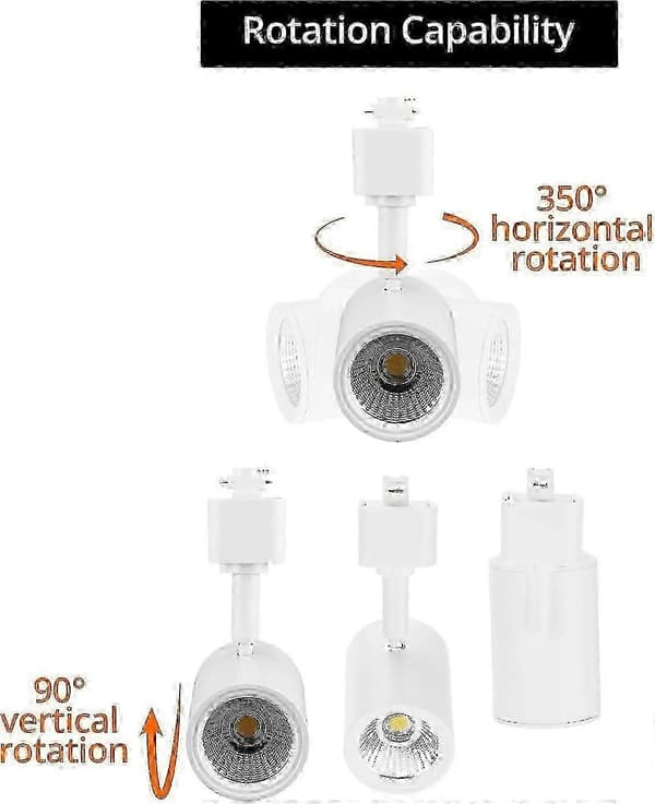 6-pack LED-skenstrålkastare, 3000K varmvit H-typ spotlight för konstutställningar och arbetsbelysning