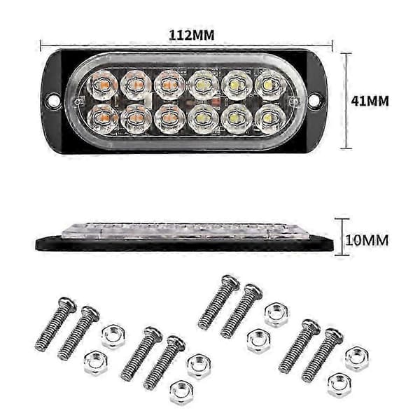 12V Stroboskopljus 48LED Vattentät Trådlös för Bil Lastbil Släpvagn Nödbelysning