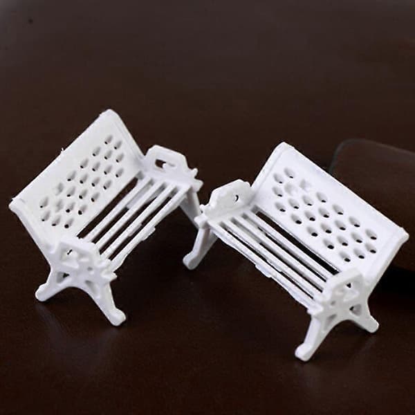 1 stk hagepynt miniatyr parkbenk håndverk fe dukkehusdekor L 1 Pcs