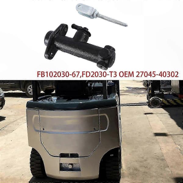 Bremsehovedcylinder med trykstang til udskiftning af gaffeltrucks bremsesystem 27045-40302 black