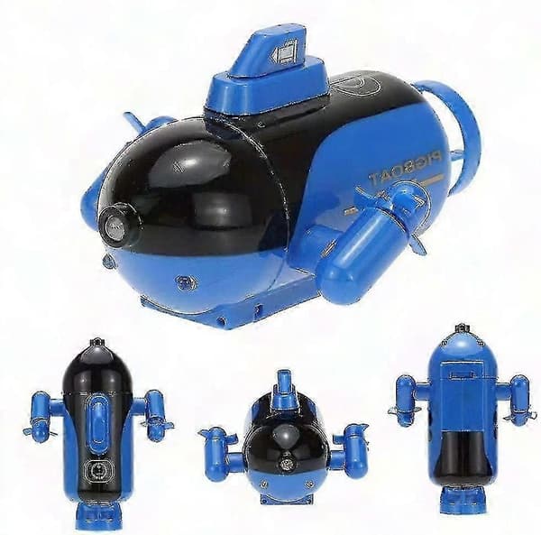 [RM] Fjernstyret mini-ubådslegetøj - Vandtæt undervands-RC-model til børn, 9,5x7,5x5 cm (Blå) Blue