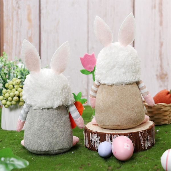 Söt Påskhare Plysch Prydnad Skapa Glad Påskstämning För Bord Hem Festlig Dekor Flower Rabbit