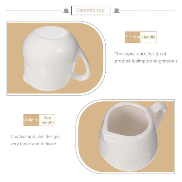 Small Sauce Jugs 6 Pcs White Ceramic Sauce Containers for General Users Simple Style White White 7.50X6.00X5.00CM