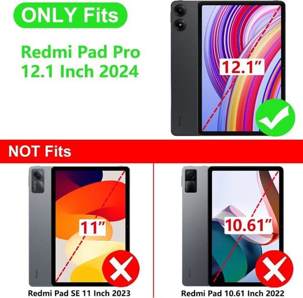 Fodral - Xiaomi - Redmi Pad Pro 12.1 - Ultratunt - Kompatibelt 2024 - Svart