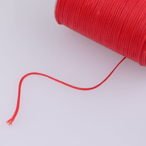 0,8 mm platt vaxad polyestertråd för sömnad av DIY smycken röd