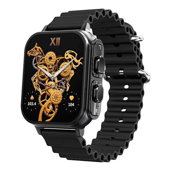 N22 Smartklocka Tws Bluetooth Hörlurar 2 I 1 Hd Display Bluetooth Samtal Smartwatch Vattentät Män Kvinnor Sportarmband Black
