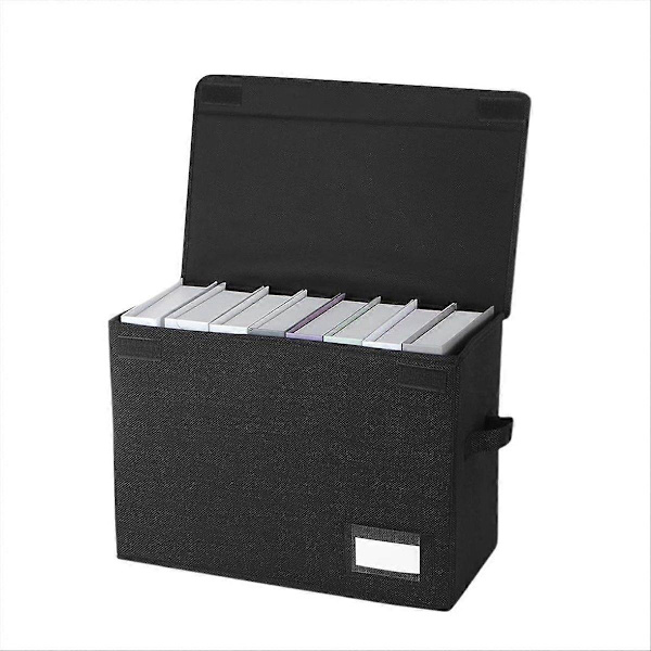 [RM]Comic Book Storage Boxes, Foldable Comic Book Box with Lid, Book Box for [YJD] Black