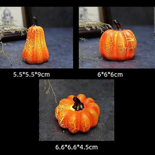 [RM]Lysande LED-pumpalampor för Halloween Gul skrivbordsdekoration