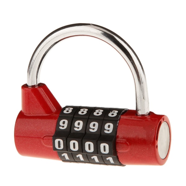 Resbagage Säkerhetslåskombination 4-siffrigt hänglås för skåp - S Röd