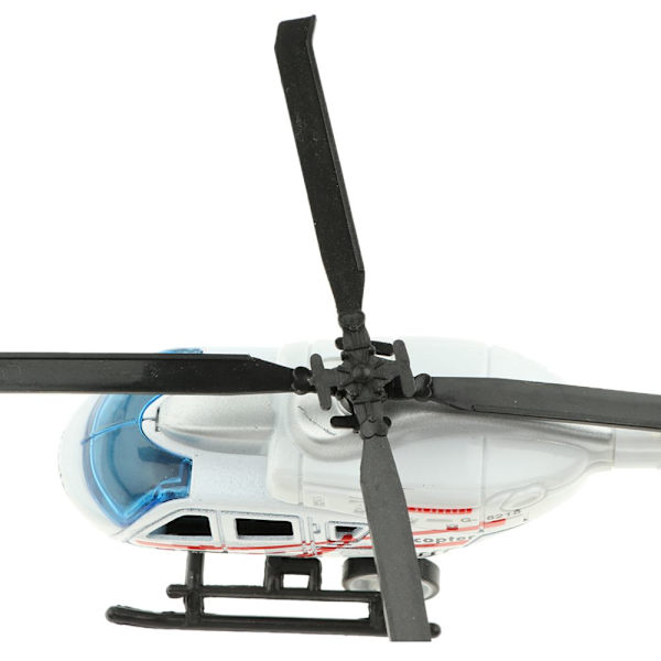 1:43 Skala Helikopter Pressgjuten Modell Leksak Dra Tillbaka Leksak för Barn Pojkar Vit