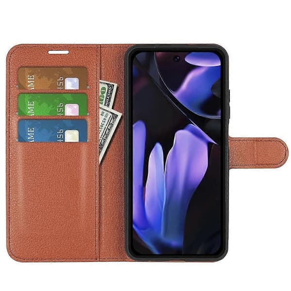 [RM] Litsi-nahkainen puhelinkotelo Google Pixel 9a -puhelimelle Brown For Google Pixel 9a
