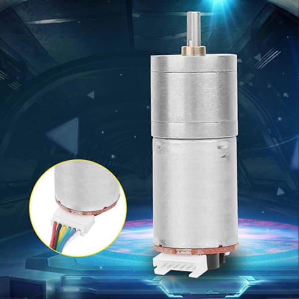 [RM]DC 12V Encoder Gear Motor Hastighedsreduktionsmotor til Robot RC Bil DIY Legetøj (15RPM)