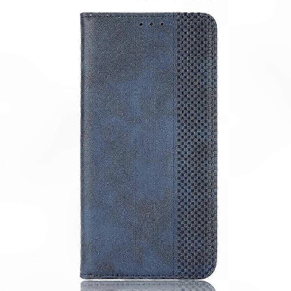 Retro Textur Läder Plånboksfodral Kompatibelt med Realme GT7 5G Kina Modell Telefonfodral med Stativfunktion Blue