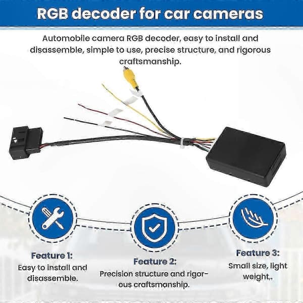 RCA AV CVBS Signal Konverter Adapter til Bakkamera Systemer black
