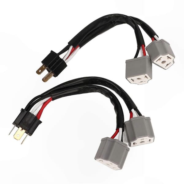 2-pak 9003 H4 Forlygte Ledningsnet Adapter Han til Hun 2-vejs Splitterkabel til LED Lastbil og Pickup Lys Tilslutning