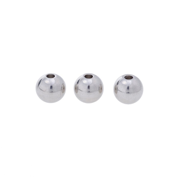 50 st Silver Rostfritt Stål Runda Distanspärlor DIY Smyckestillverkning 8mm x 8mm