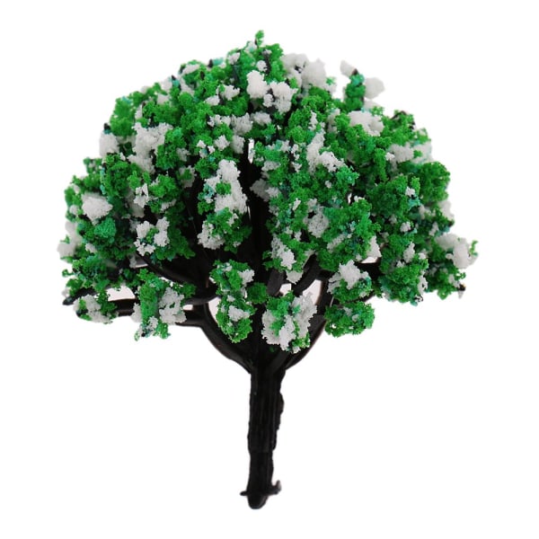 10 st Modell Blomsterträd Landskap Grön Dekor För Diorama Vit Grön