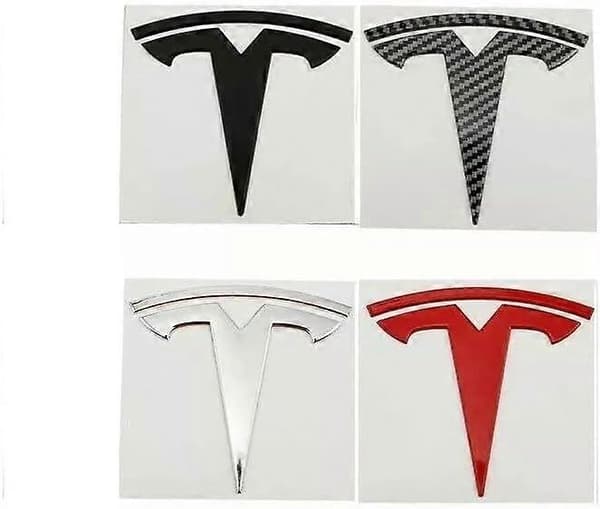 Model 3 / Y Badge Emblem - Front Hood Frunk Udskiftningslogo til Tesla Model 3 og Y - 3D, ABS Emblem Krom Sølv Model 3 / Y