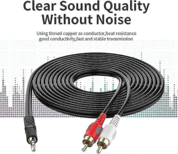 3,5 mm till RCA-kabel 30 meter, 3,5 mm TRS-hane till 2RCA-hane stereo Y-splitter
