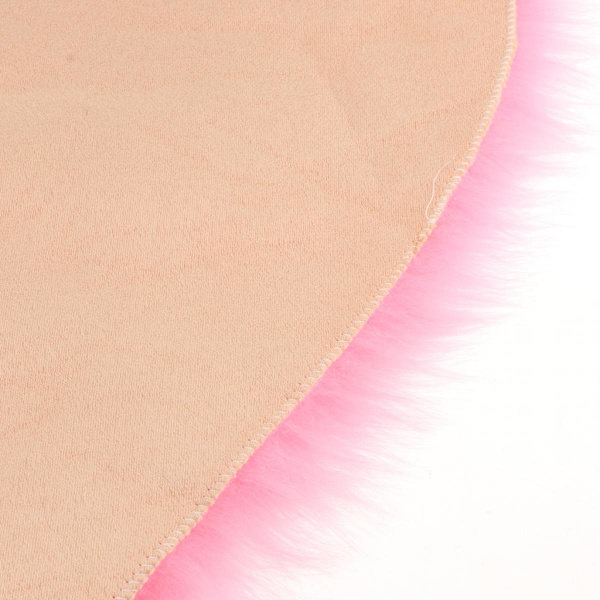 kärleksform lurvig mjuk fårskinnsmatta fuskpälsmatta 5cm lugg rosa
