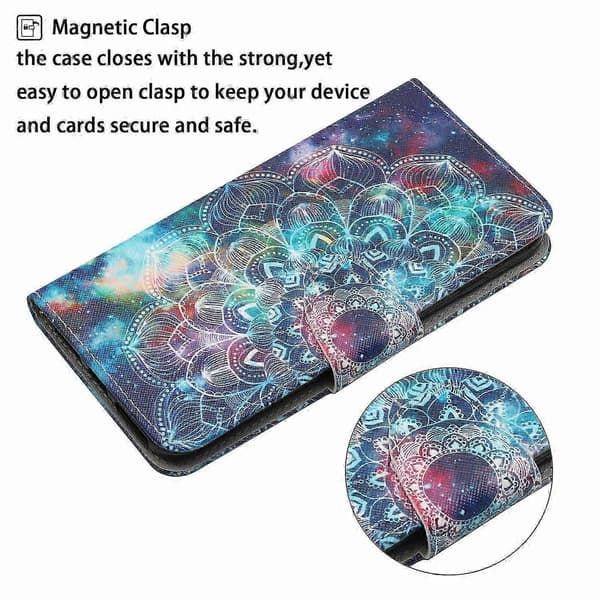 Fodral till Galaxy A56 5G, skyddande plånboksfodral med mönstertryck och handledsrem Multicolor Galaxy Mandala