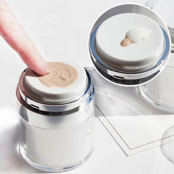 Akryl kosmetisk vakuumflaska med ank-näbb, silver 15ml