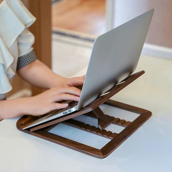 2X Datorställ i trä Justerbart skrivbord Studentläsställ Kylställ för bärbar dator Hopfällbart ställ