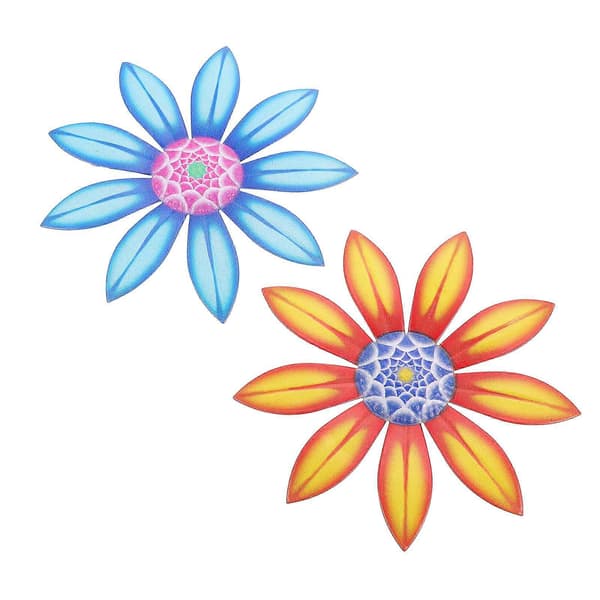 [RM]Metall Solros Dekor Väggmonterad Blomsterprydnad för Vägg 2st