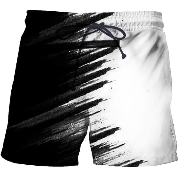 Mænd 3D-print åndbare badebukser til strandferie White M