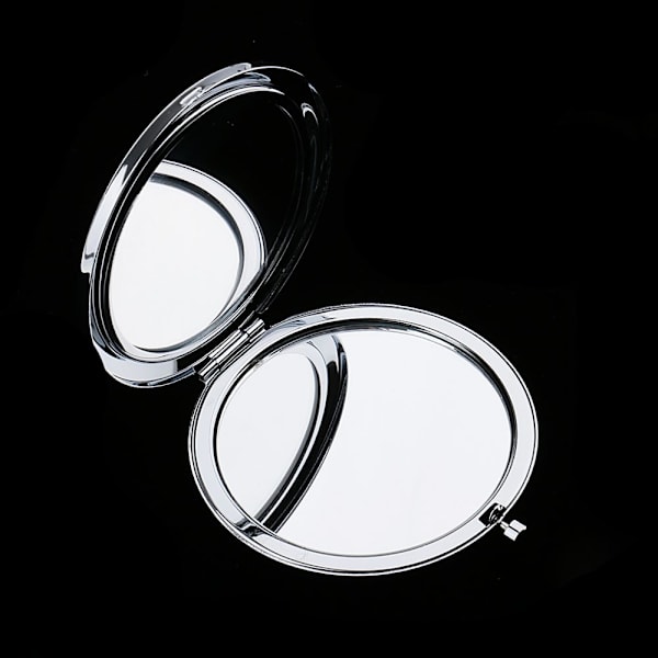 2 st Reseportabla Dubbla Fickor Kompakt Sminkspegel Set Silver