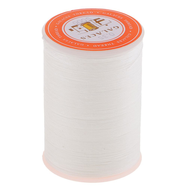 0,35 mm Polyester Rund Vaxad Tråd Sömnad DIY Vit Hantverk