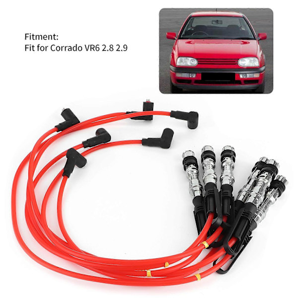 [RM]6pcs Ignition Cable Spark Plug Cable 1J0998031 Fits Corrado VR6 2.8 2.9 with Pull Rod