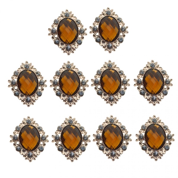 10st Rhinestone Flat Back Beads Button Scrapbooking Utsmyckning Guld