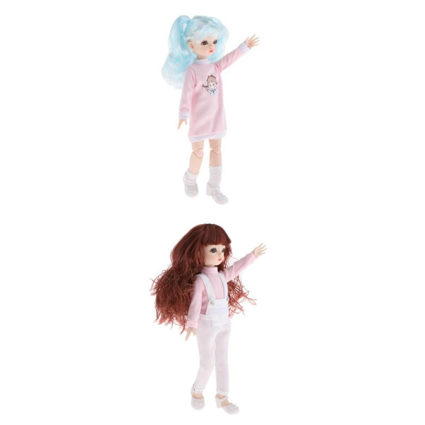 Delar 1/6 16 Ledad BJD Flickdocka Slätt Hår Mode Söta Barn Leksak Present