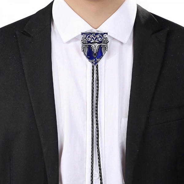Bolo Tie Halsband Hänge Fancy Charm Smycken Modeaccessoar Blå Herr