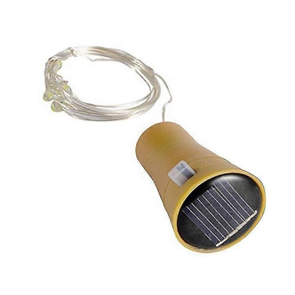 10-pack Solar Vinflasklampor 20 LED Solar Kork Koppartråd