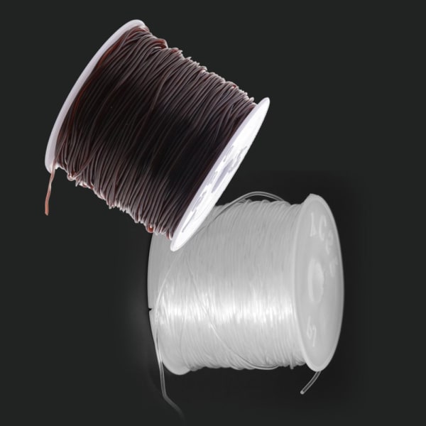 1,0 mm elastiska trådar stretch pärlsnöre rep för smyckestillverkning svart vit