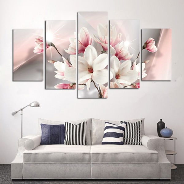 Paneler HD Moderna Abstrakta Målningar Heminredning Vit Magnolia