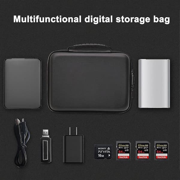 USB-lommeharddisk-etui til USB-flashdrev og SD-kort