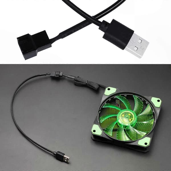 USB 5V uros-4-nastainen naarasvirtasovittimen kaapeli tuulettimen liitäntään