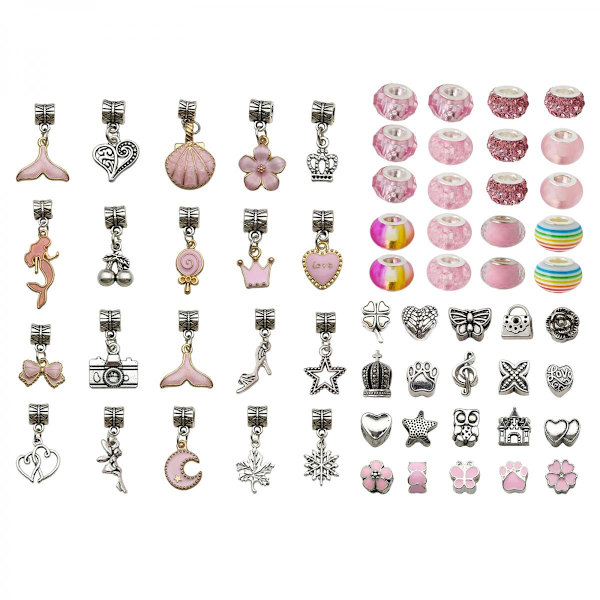 DIY Charm Armbandstillverkningskit Smyckestillbehör Pärlormkedja Smyckesberlocker Smyckespresentuppsättning för Flickor Tonåringar Åldrar 5,6,7,8,9,10