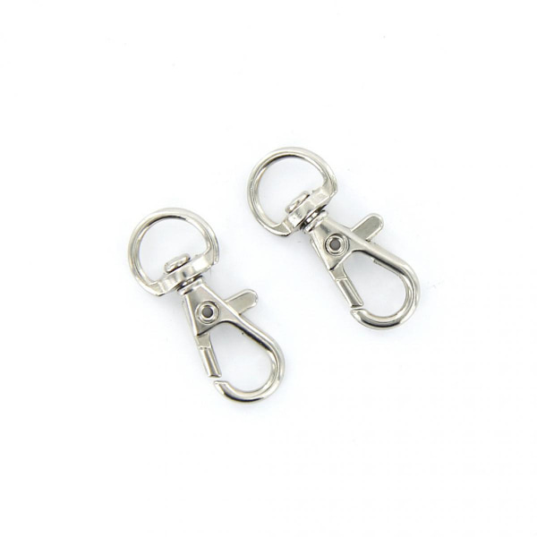 Phenovo 10st Vridbar Karbinhake Nyckelring Silverfärg 12mm x 30mm