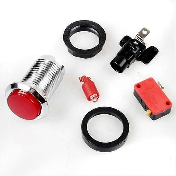 [RM]Arkade DIY-sæt Del 2X 8-vejs joystick + 16X LED-belyste trykknapper + 2 spillere
