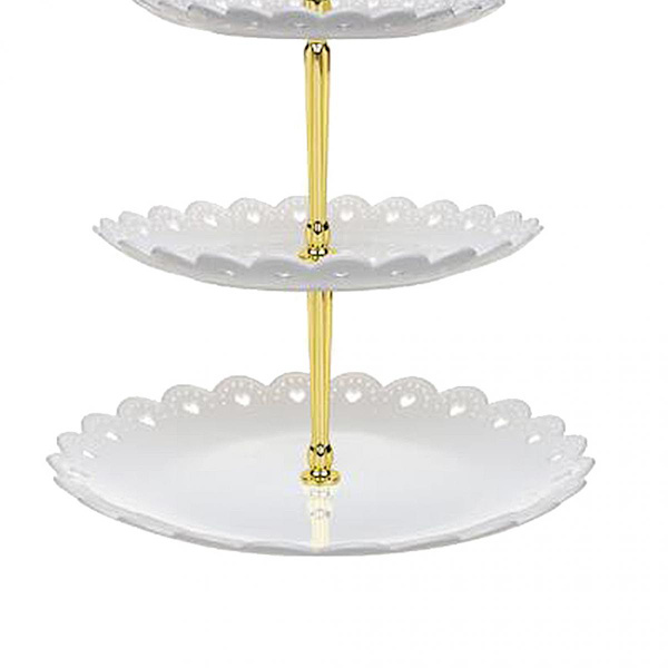 3-vånings Cupcake Ställ Dessert Mini Tårtor Frukt Godis Displaytorn Vit