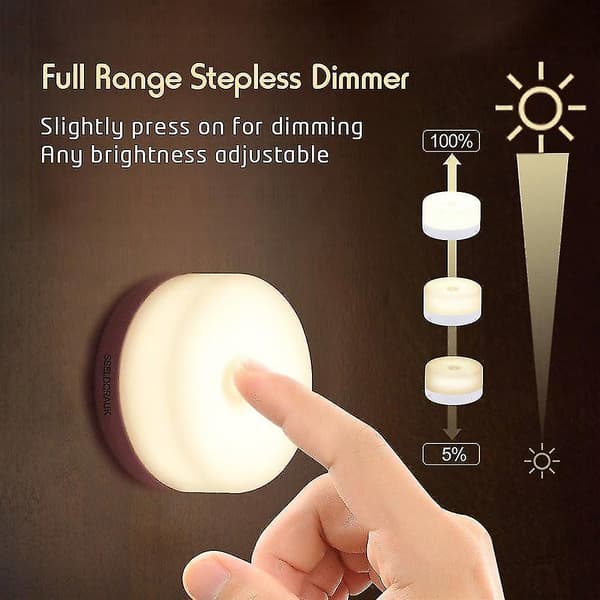 Bærbar Mini Natlampe Touch Lampe Soveværelse Sengelampe USB Opladning Warm Light