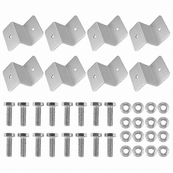 8-pakning Z-stil solcellepanelbraketter i aluminiumslegering for takmontering og installasjon av solcelleanlegg i campingvogner Silver