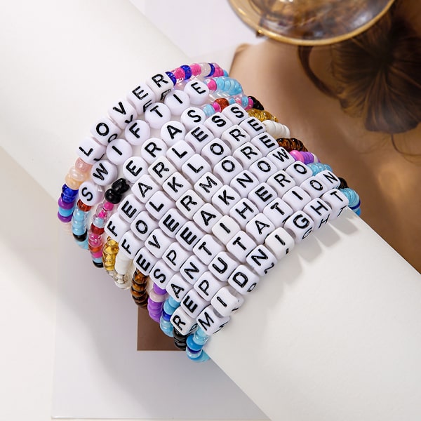 Taylor Swift fan färgglada polymer lera engelska namn armband set ZJ11314