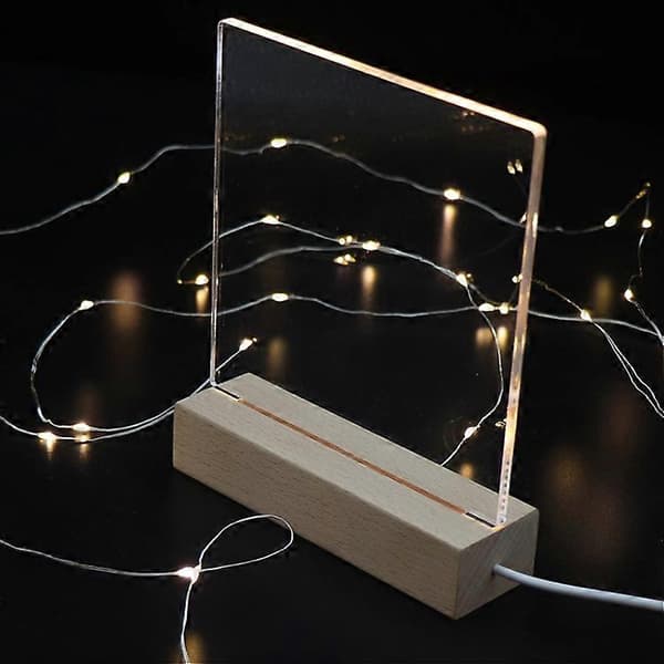 3D LED Tom Ograverad Akryl Bokbas Nattlampa Warm White Light