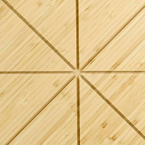 Pizzaskjærebrett Bambus Pizzabrett Matforberedelsesbrett Ostefat med 8 grids 30cm